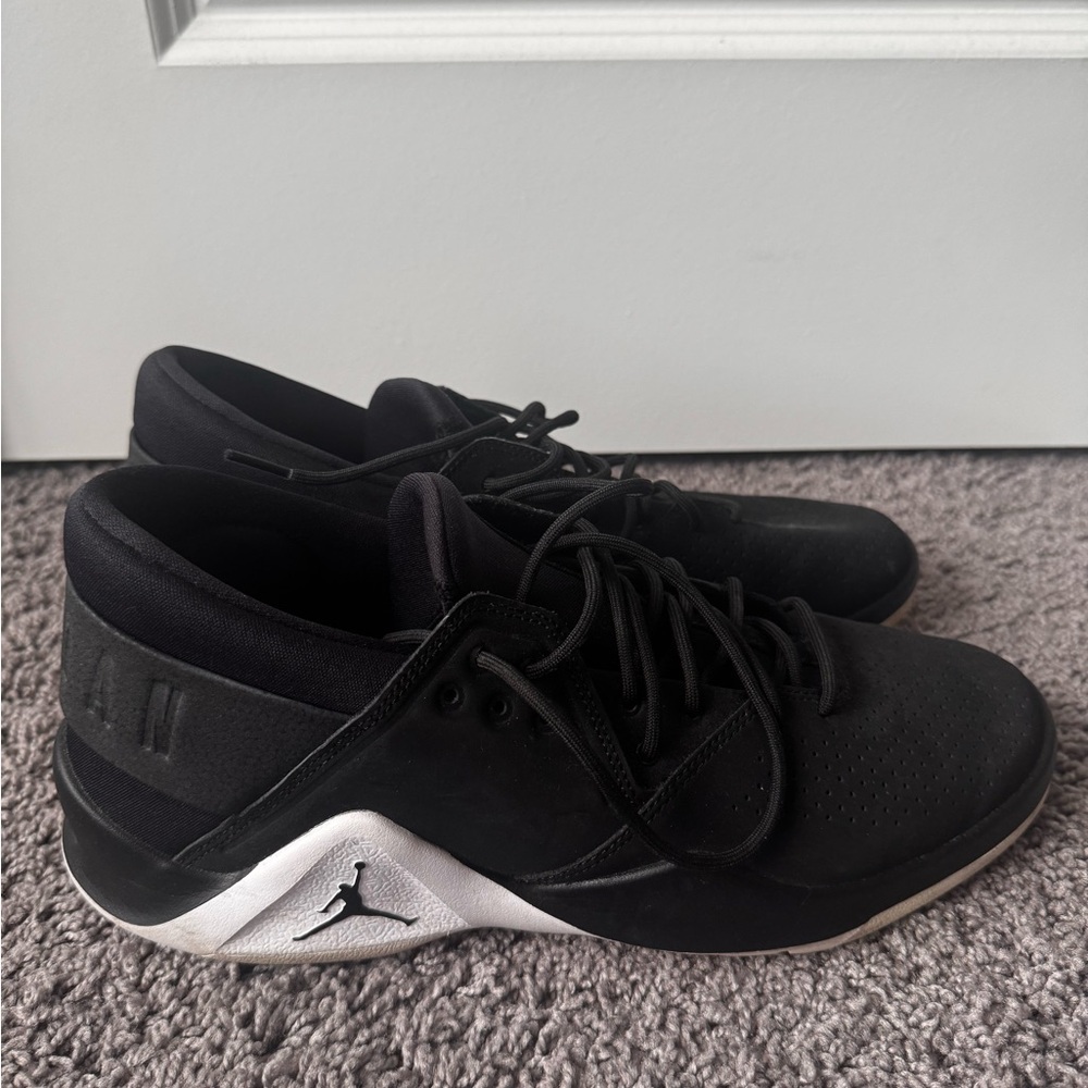 Jordan Men's Black Athletic Shoes with White Accents